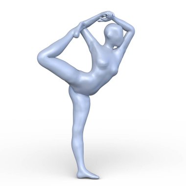 Poz veren bir kadının 3B görüntüsü