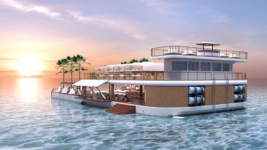 Deniz kıyısındaki tesisin 3D canlandırması