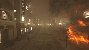 Yangın sahnesinin 3 boyutlu canlandırması