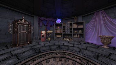 Sihirbaz odasının 3 boyutlu canlandırması
