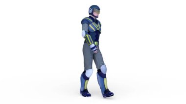 Yürüyen bir siber adamın 3 boyutlu canlandırması