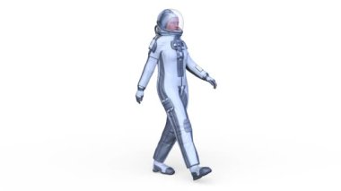 Yürüyen bir astronotun 3 boyutlu canlandırması