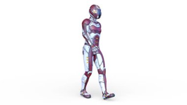 Yürüyen bir siber adamın 3 boyutlu canlandırması