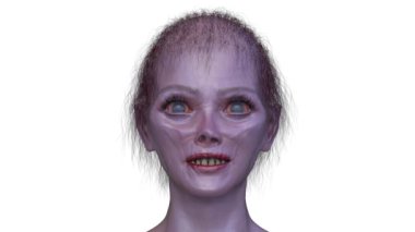 3 boyutlu dişi zombi yüzü.