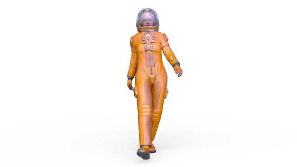 Representación Una Astronauta Caminando Vídeo De Stock