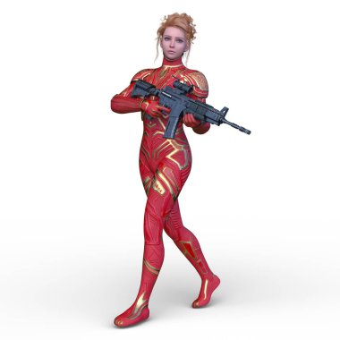 Bir siber kadının 3 boyutlu canlandırması