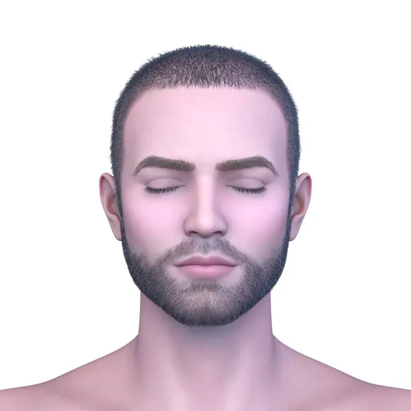 男性の顔の3Dレンダリング ロイヤリティフリーのストック写真