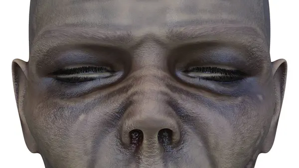 男性ゾンビの顔の3Dレンダリング ストック写真