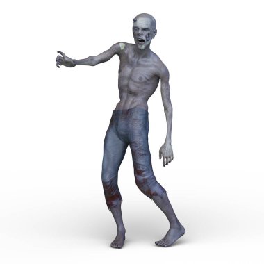 Erkek bir zombinin 3 boyutlu canlandırması