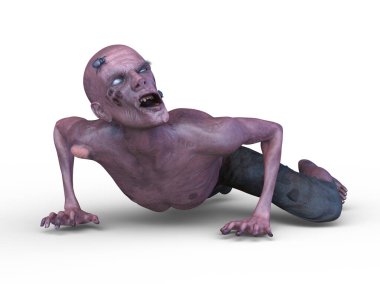 Erkek bir zombinin 3 boyutlu canlandırması