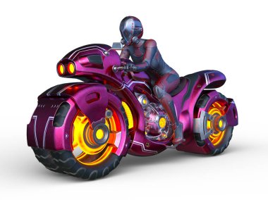 Süper kadın sürücünün 3B görüntüsü