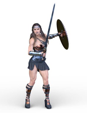 Dişi bir gladyatörün 3 boyutlu canlandırması