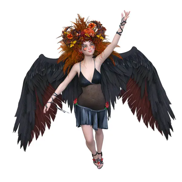 羽を伸ばした天使の3Dレンダリング ロイヤリティフリーのストック写真