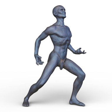 Bir erkek mağara adamının 3 boyutlu görüntüsü