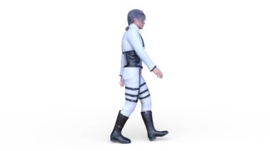 Yürüyen bir siber adamın 3 boyutlu canlandırması