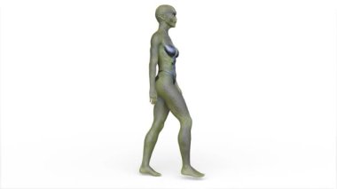 Yürüyen bir uzaylının 3 boyutlu görüntüsü