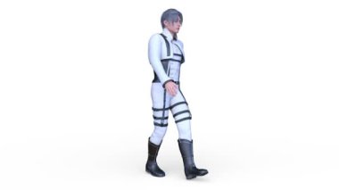 Yürüyen bir siber adamın 3 boyutlu canlandırması