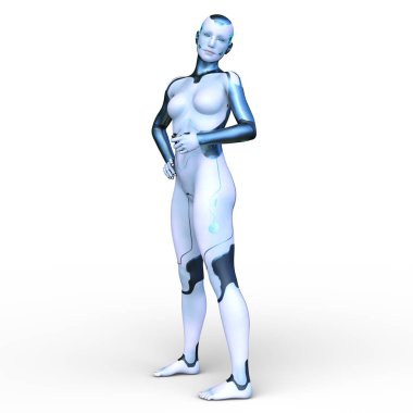 Dişi bir sayborgun 3D canlandırması