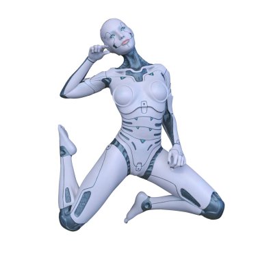 Dişi bir sayborgun 3D canlandırması