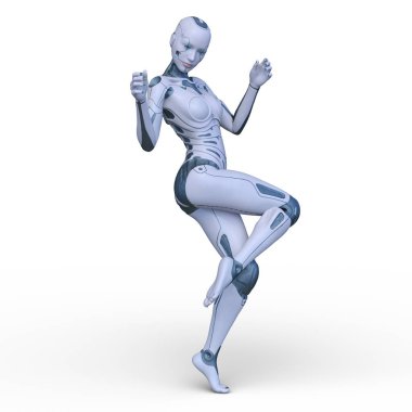 Dişi bir sayborgun 3D canlandırması