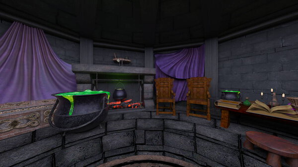 3D rendering of the wizard room