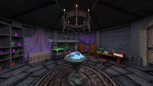 3D rendering of the wizard room