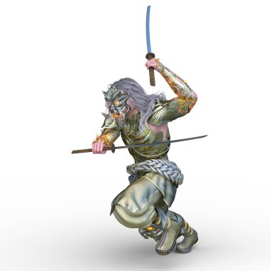 3D rendering of a military commander clipart