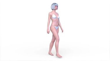 Bikinili bir kadının 3D görüntüsü