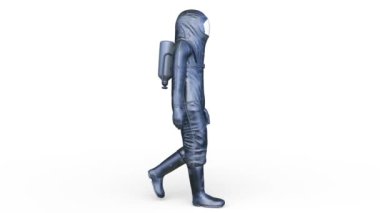 Yürüyen bir siber adamın 3 boyutlu canlandırması