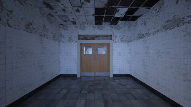 Terk edilmiş binanın kabataslak içerikli 3B görüntülemesi