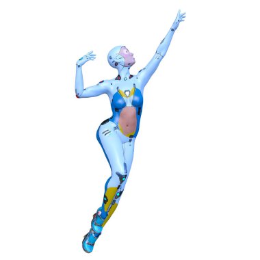 Dişi bir sayborgun 3D canlandırması