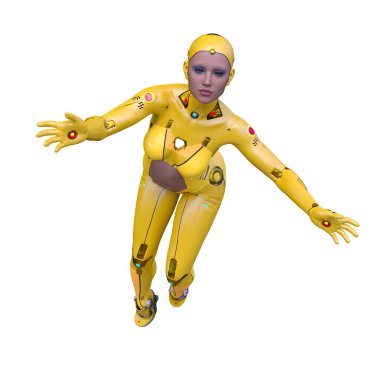 Dişi bir sayborgun 3D canlandırması