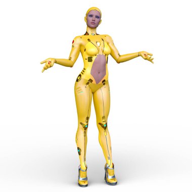 Dişi bir sayborgun 3D canlandırması