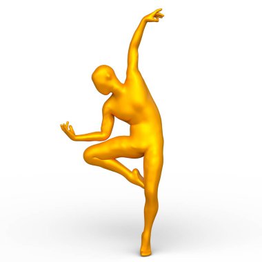 Poz veren bir adamın 3B görüntüsü