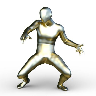 Poz veren bir adamın 3B görüntüsü