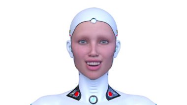 Dişi bir sayborgun üç boyutlu görüntüsü.