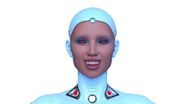 Dişi bir sayborgun üç boyutlu görüntüsü.