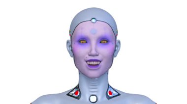 Dişi bir sayborgun üç boyutlu görüntüsü.