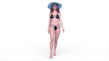 Bikinili bir kadının 3D görüntüsü