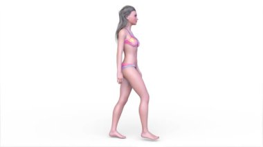 Bikinili bir kadının 3D görüntüsü
