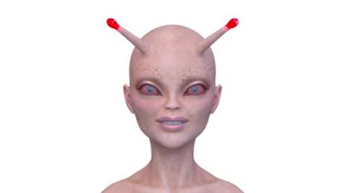 Dişi bir uzaylının 3 boyutlu görüntüsü