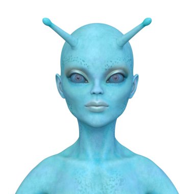 Dişi bir uzaylının 3 boyutlu görüntüsü