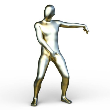 Poz veren bir adamın 3B görüntüsü