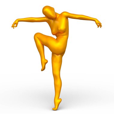 Poz veren bir kadının 3B görüntüsü