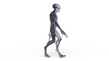 Yürüyen bir uzaylının 3 boyutlu görüntüsü