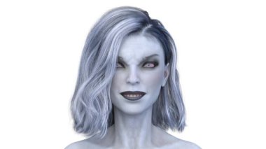 Dişi bir vampirin 3 boyutlu görüntüsü.