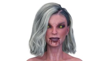 Dişi bir vampirin 3 boyutlu görüntüsü.