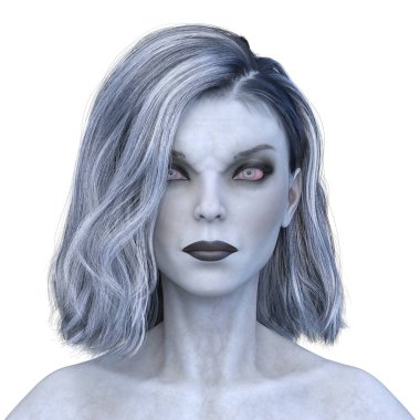 Dişi bir vampirin 3 boyutlu görüntüsü.