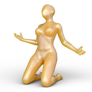 Poz veren bir kadının 3B görüntüsü