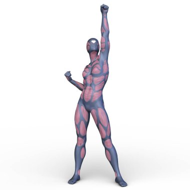 Dişi bir sayborgun 3D canlandırması